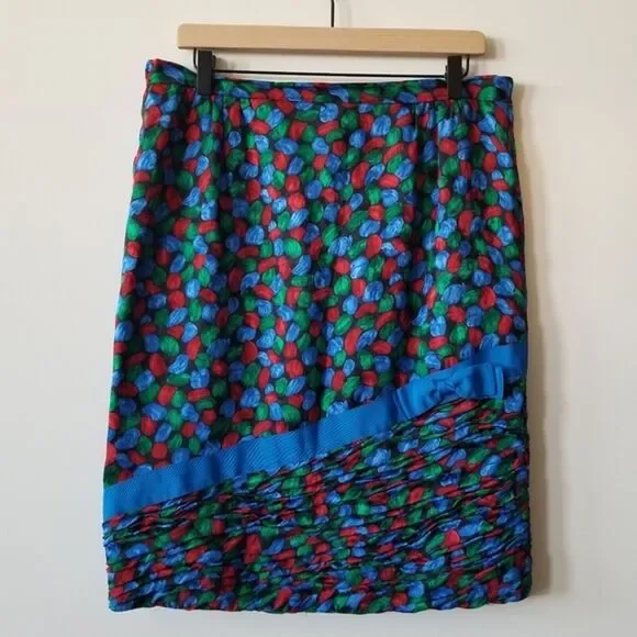 Vintage Raul Blano Silk Skirt Jacket Set size 14 - Picture 9 of 12